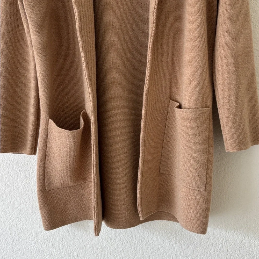 Re-Imagined J. Crew Classic Tan Cotton/Wool Blend Knit Cardigan Size Small - Picture 3 of 6